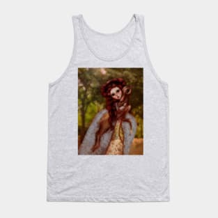 Original Fairy tale Book Art: Anime Girl and Fawn in Pop Surrealist style Tank Top